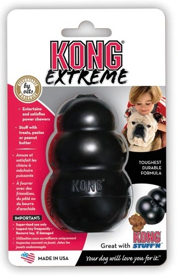 Kong Extreme Original Sort Large - ekstra slidstærkt tyggelegetøj